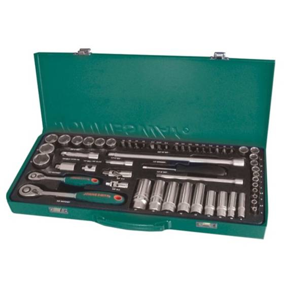 Набор головок торцевых Jonnesway S04H3157S 1/4&amp;quot; и 3/8&amp;quot;DR, 4-24 мм, 57 предметов