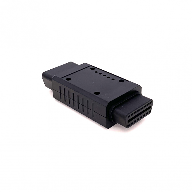 Корпус адаптера (переходника) OBD2 папа-мама с пинами разборный